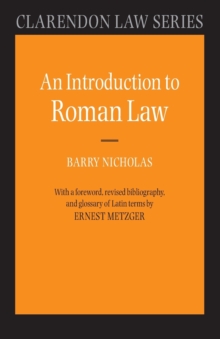 An Introduction to Roman Law, Paperback Book An Introduction to Roman Law, Paperback Book