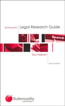 Butterworths Legal Research Guide, Paperback Book Butterworths Legal Research Guide, Paperback Book