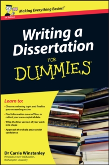 Writing a Dissertation For Dummies, Paperback Book Writing a Dissertation For Dummies, Paperback Book