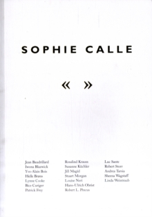 Sophie Calle: The Reader, Paperback Sophie Calle: The Reader, Paperback