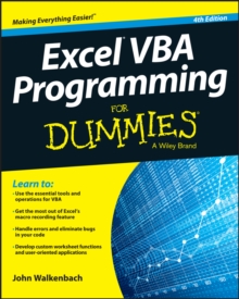 Excel VBA Programming for Dummies, 4th Edition, Paperback Book Excel VBA Programming for Dummies, 4th Edition, Paperback Book
