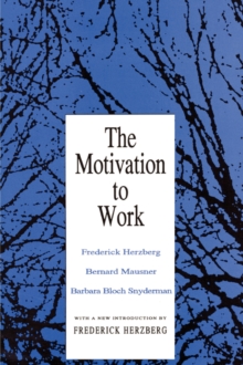 Motivation to Work, Paperback Book Motivation to Work, Paperback Book