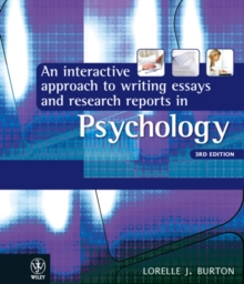 Interactive Approach to Writing Essays and Research Reports in Psychology 3E, Paperback Book Interactive Approach to Writing Essays and Research Reports in Psychology 3E, Paperback Book