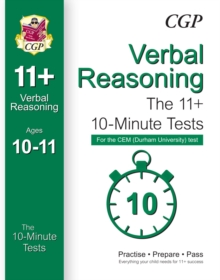 10-Minute Tests for 11+ Verbal Reasoning (Ages 10-11) - CEM Test, Paperback 10-Minute Tests for 11+ Verbal Reasoning (Ages 10-11) - CEM Test, Paperback