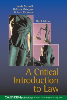 Critical Introduction to Law, Paperback Book Critical Introduction to Law, Paperback Book