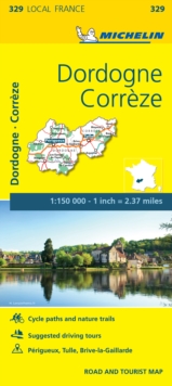 Correze, Dordogne, France Local Map 329, Sheet map, folded Book Correze, Dordogne, France Local Map 329, Sheet map, folded Book