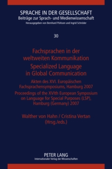 Fachsprachen in der weltweiten Kommunikation - Specialized Language in Global Communication
